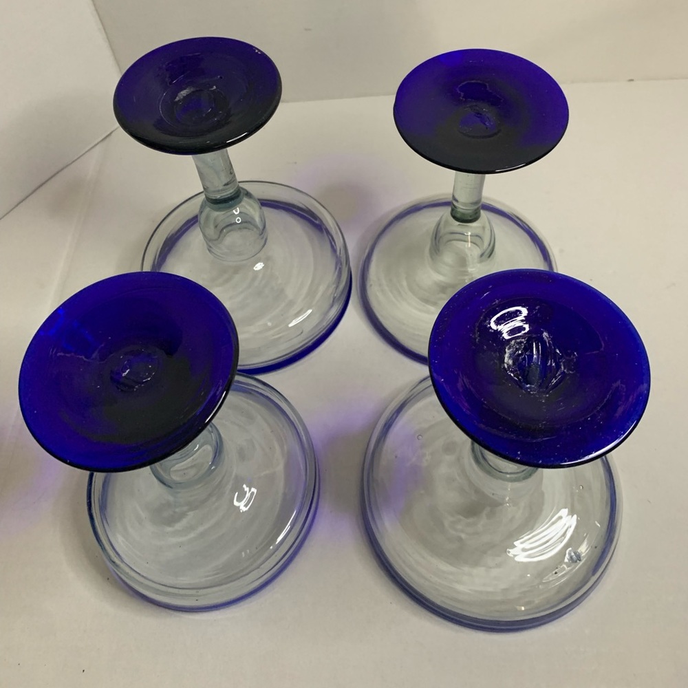 Blue Rimmed Glass Margarita Set - Picture 8 of 9